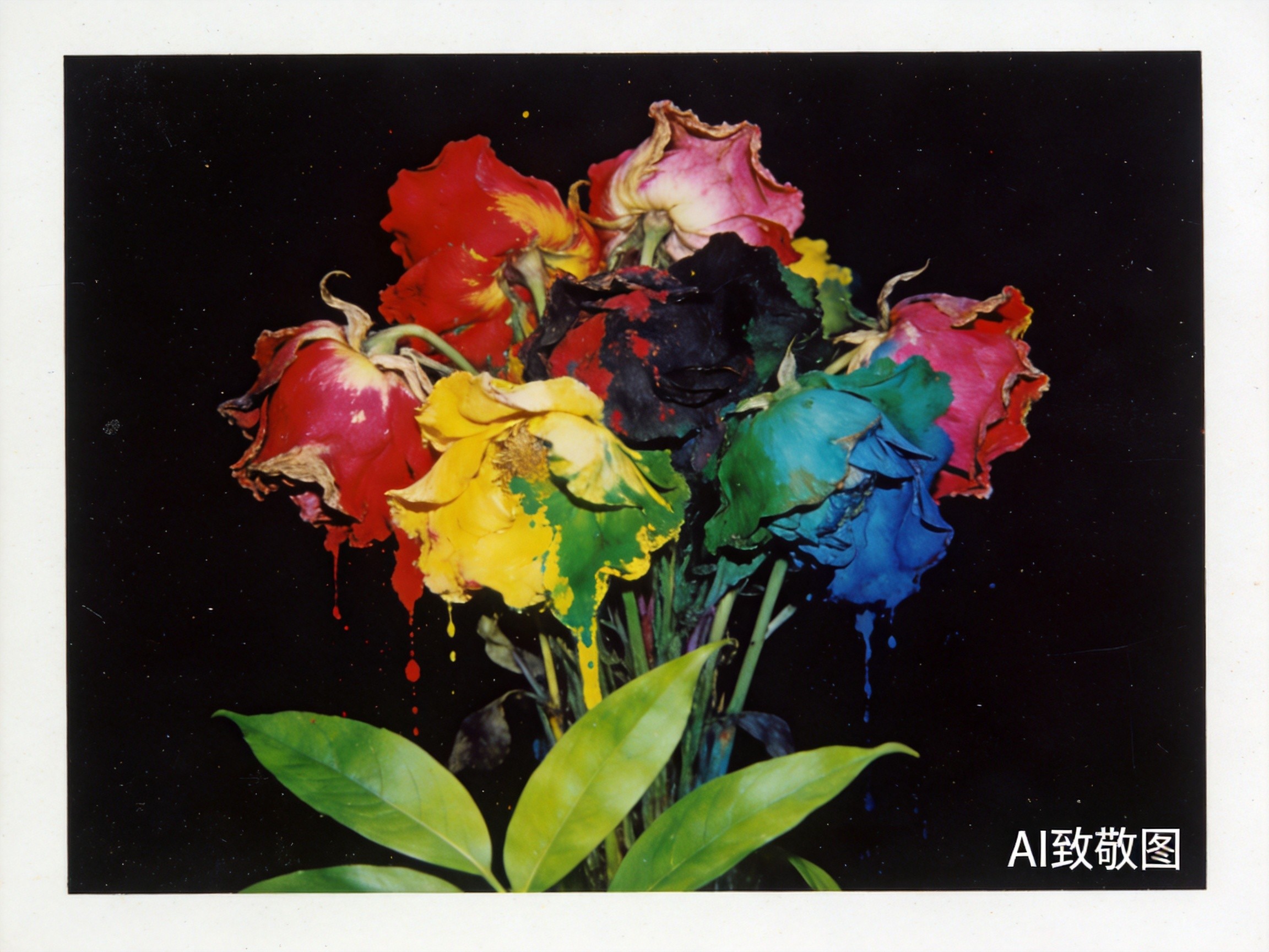 AI致敬图 · 荒木经惟「花」系列风格
